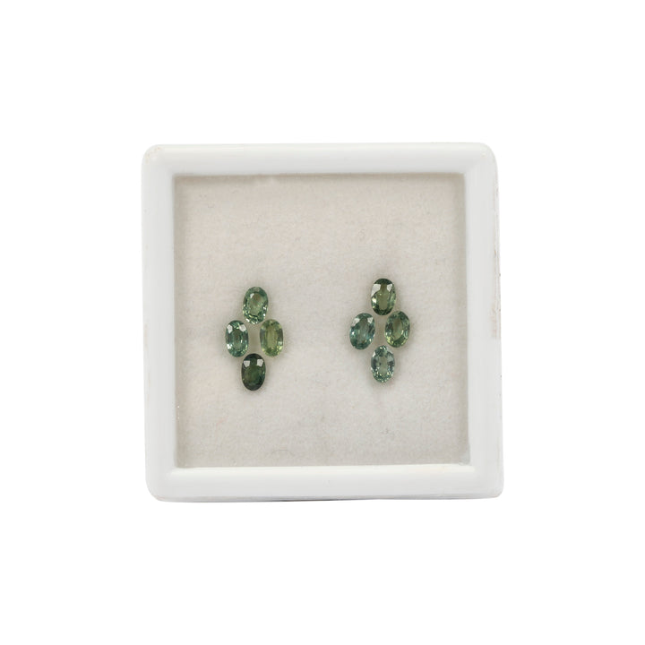 3.20 Cts. Green Sapphire (8 Pieces) Gemstone Set