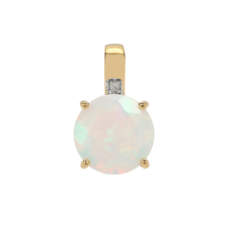 Loving Opal and Diamond Pendant in 14k Gold(PRNK19)