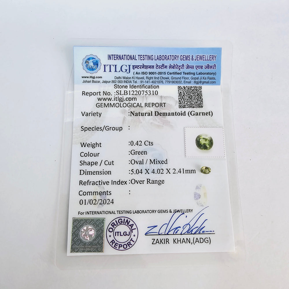 Demantoid Garnet (Oval 5x4mm) 0.40 Carats PUDS50
