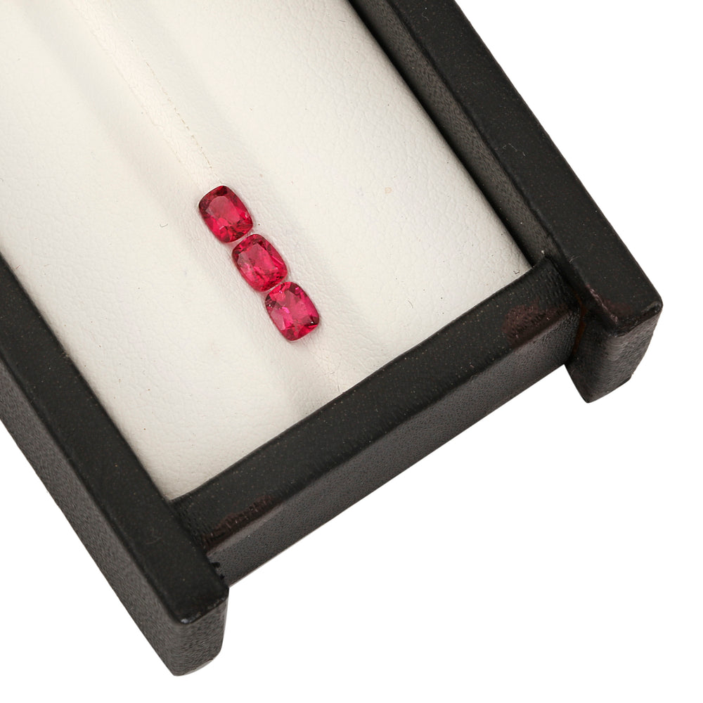 3Pc Lot Rubellite Tourmaline 4x3mm 0.45 Carats