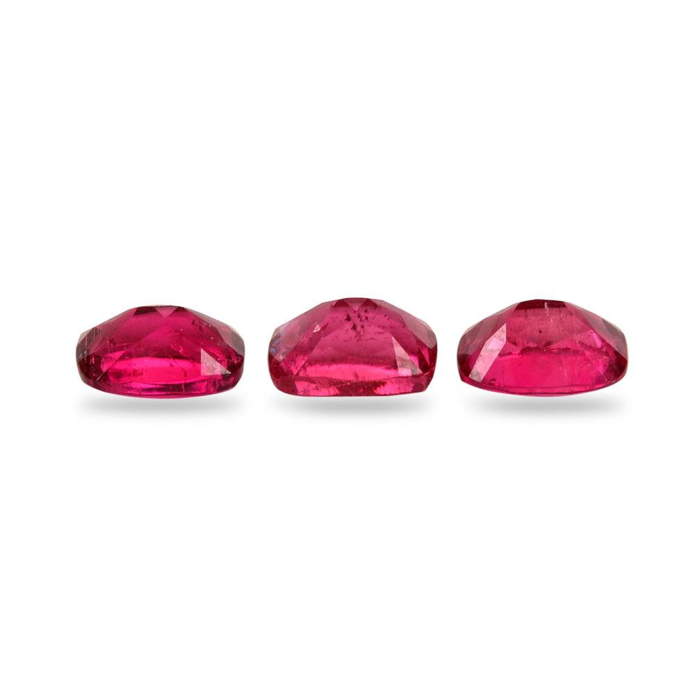 3Pc Lot Rubellite Tourmaline 4x3mm 0.45 Carats