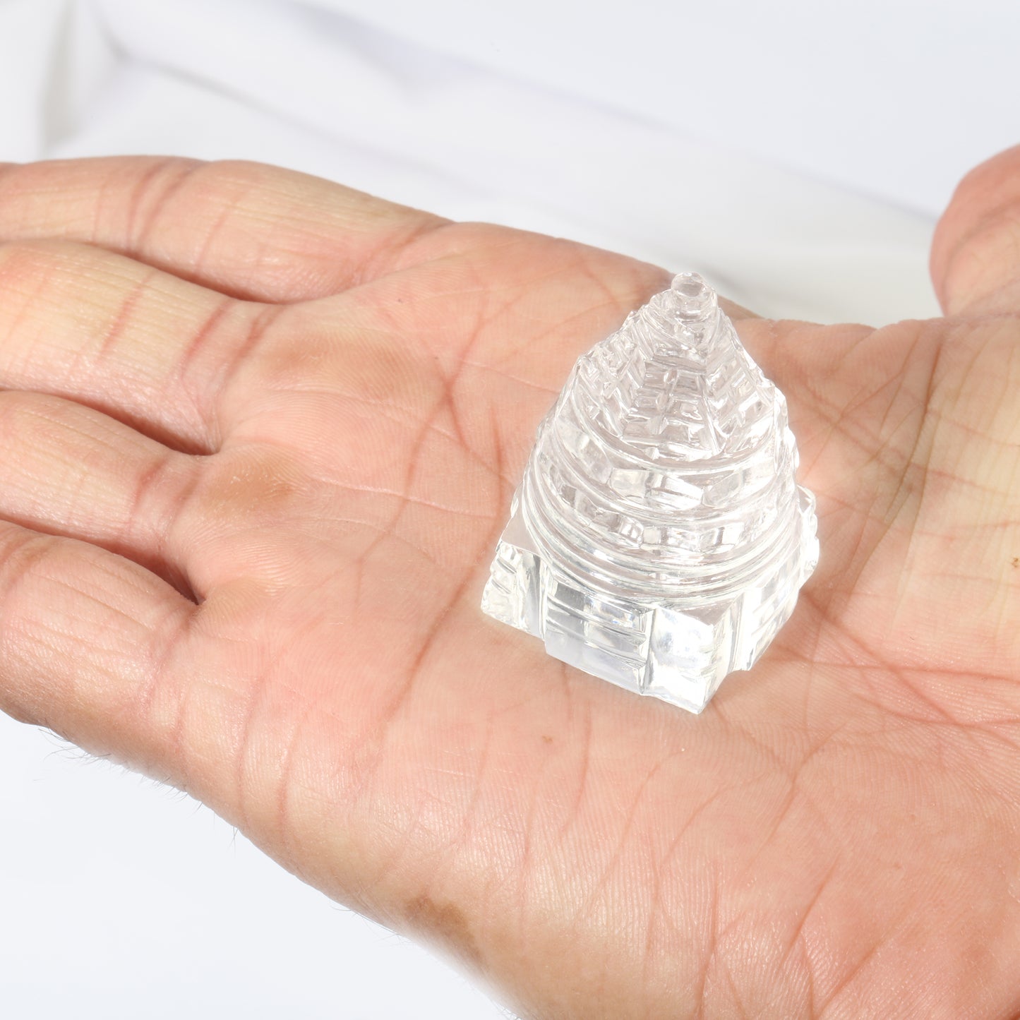 Sri Yantra in Sphatik (Clear Quartz) - 1.75 inches approx.