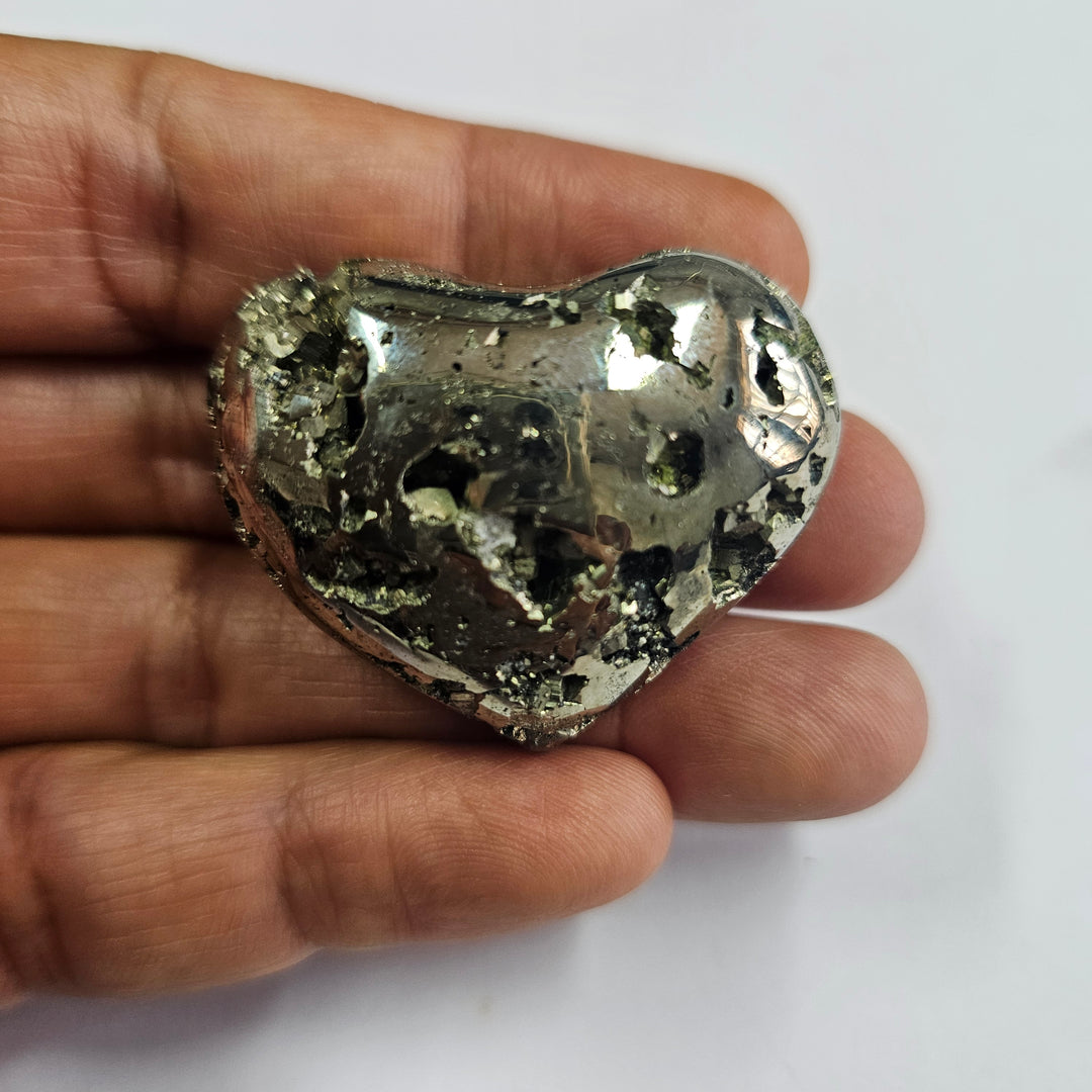 Premium Golden Pyrite Heart (58 Gms)