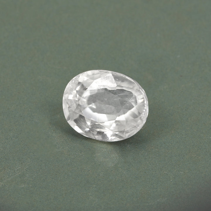 Certified White Zircon 8.66 Cts (7.87 Ratti)