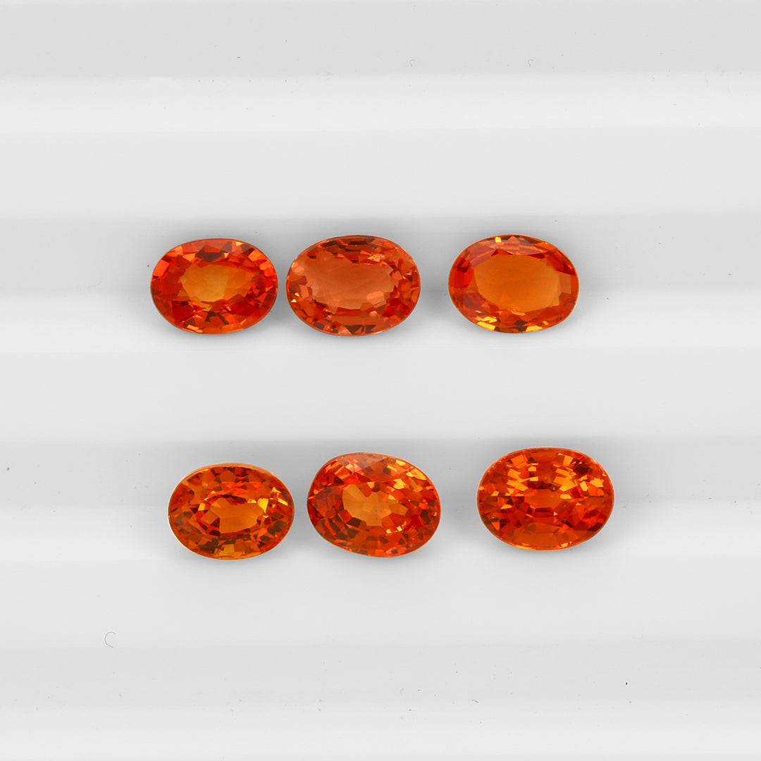 2Pc Lot Songea Orange Sapphire 4x3mm 0.30 Carats