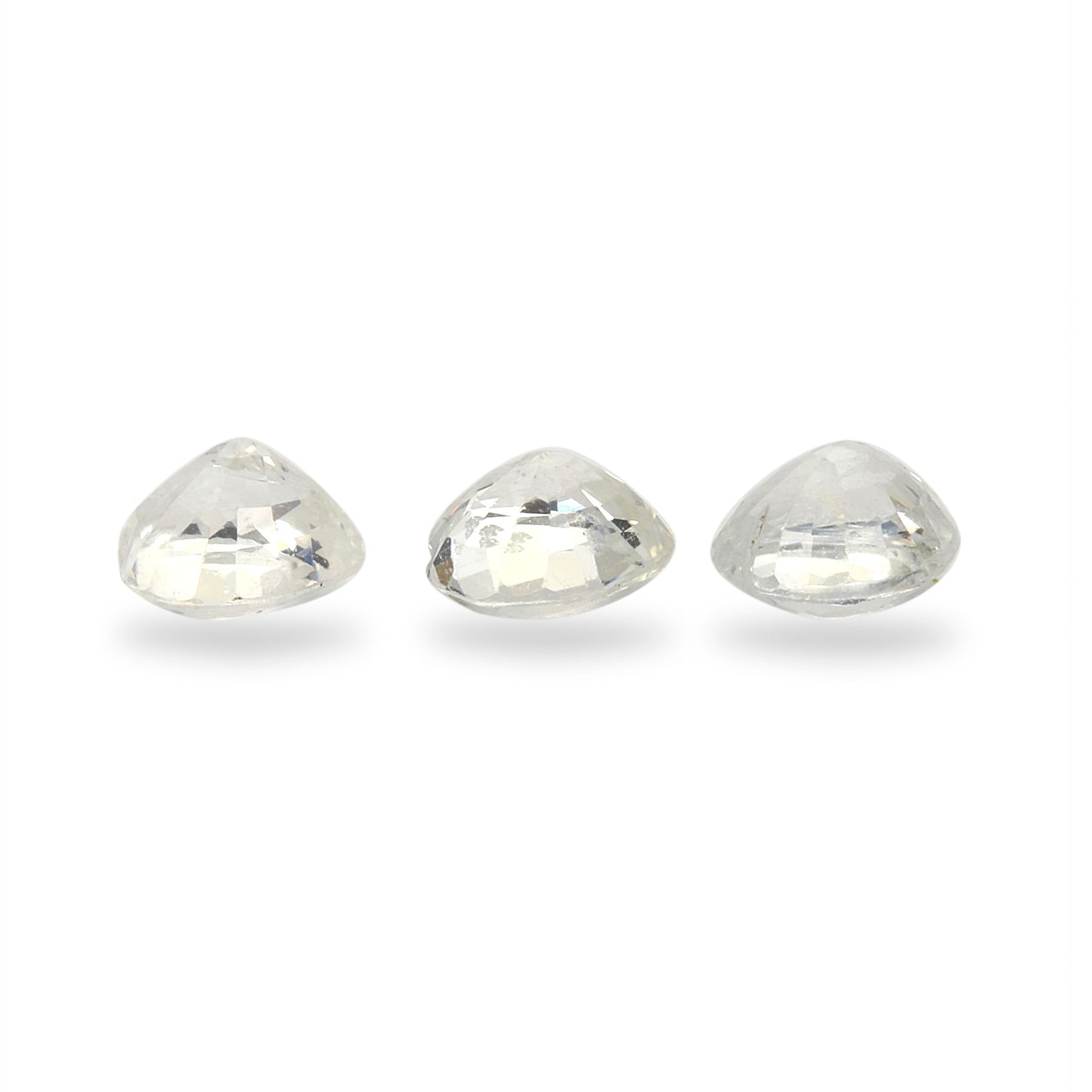 2Pc Lot Ceylon White Sapphire 4x4mm 0.50 Carats