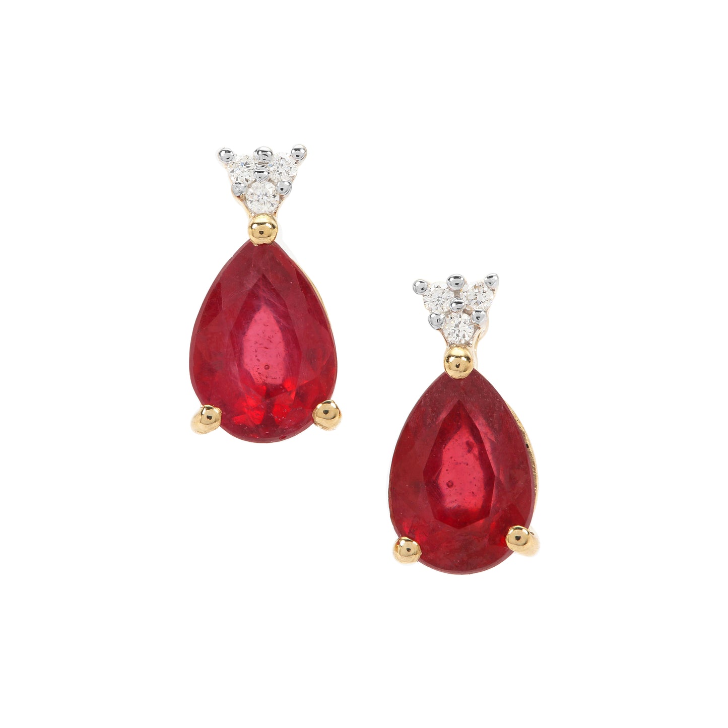 Classic Gold Earring with Ruby and Diamond(QMNK15)