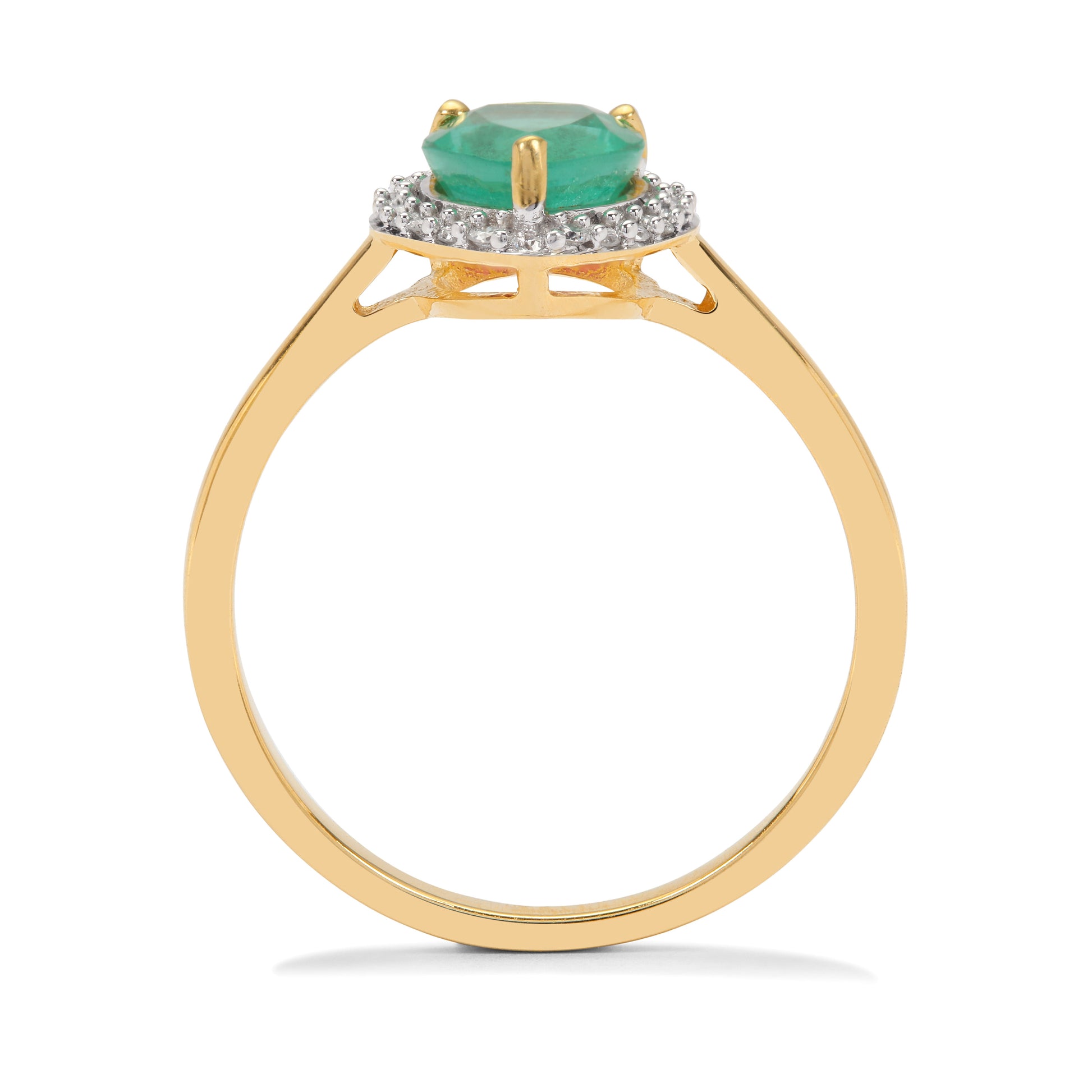 Emerald and Diamond Ring in 14KY Gold(QTNK31E)