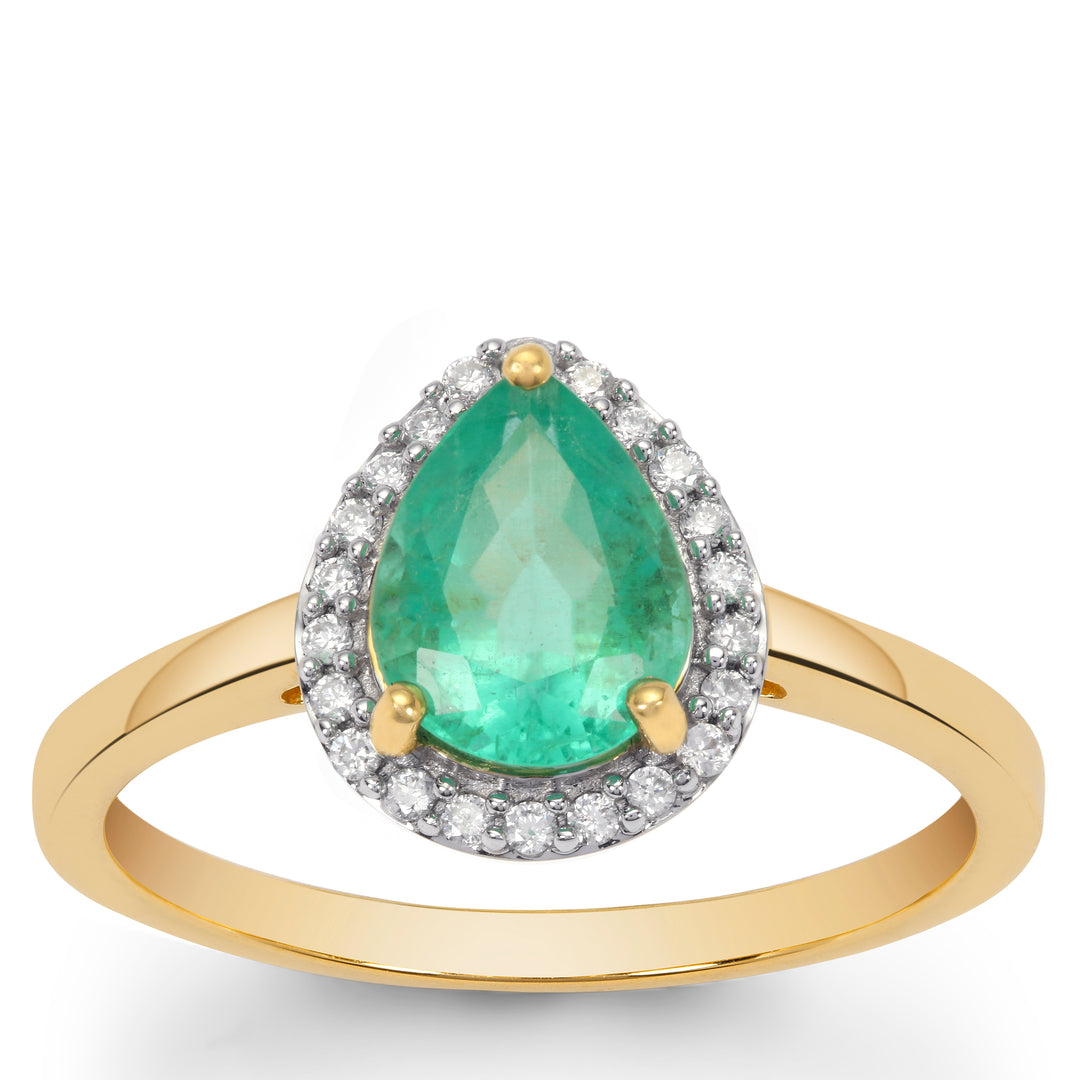 Emerald and Diamond Ring in 14KY Gold(QTNK31E)