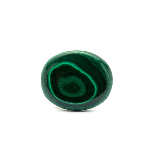 Natural Malachite Gemstone Oval Cabochon 19.65 Carats