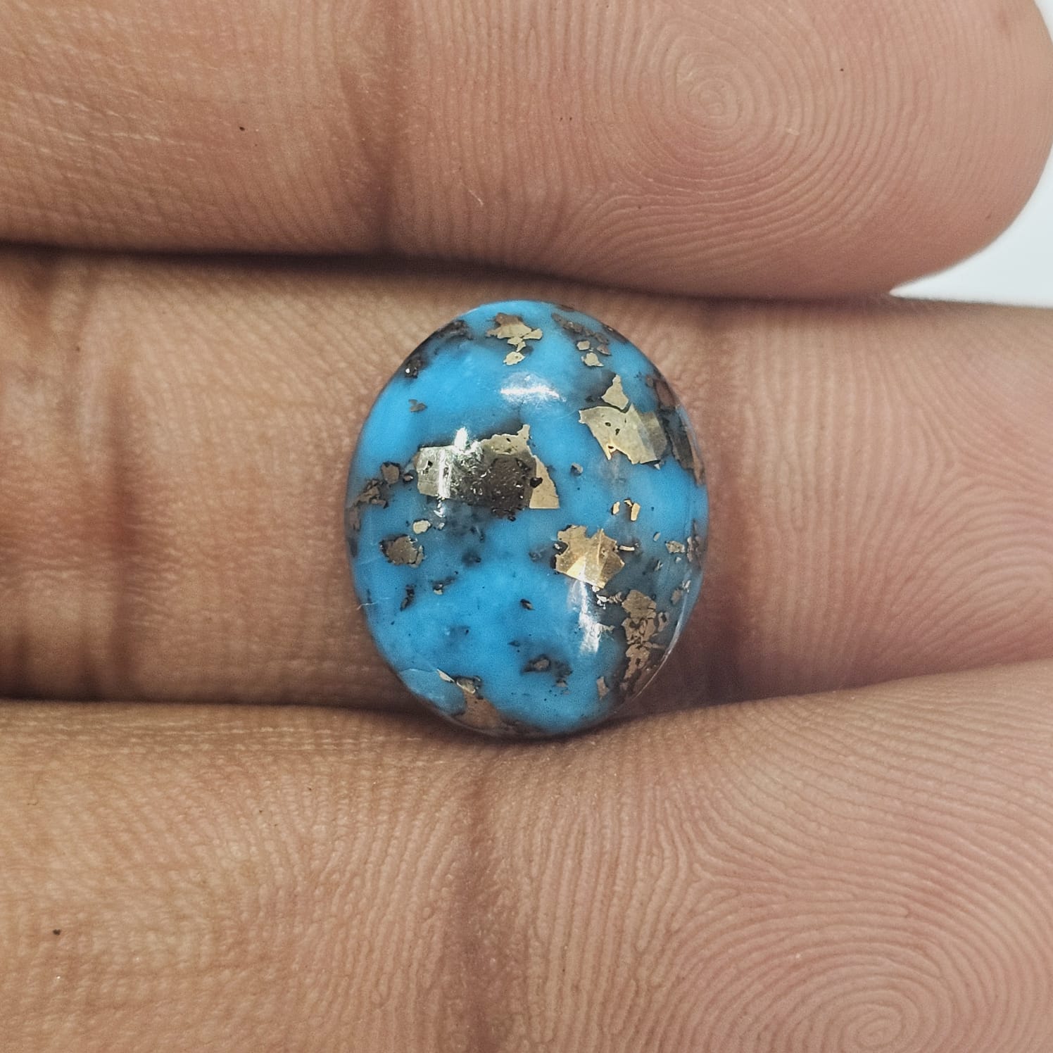 Certified Nishapuri Turquoise (Firoza) Oval 6.76Cts (7.44 Ratti) QYZI36