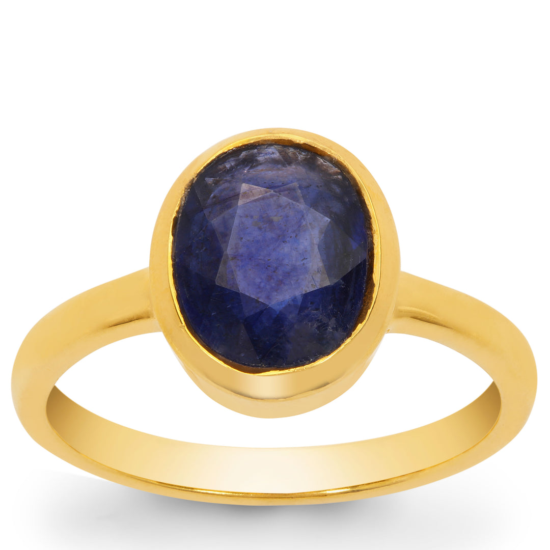 Blue Sapphire (Neelam) Ring in Panchdhatu (RBGP)