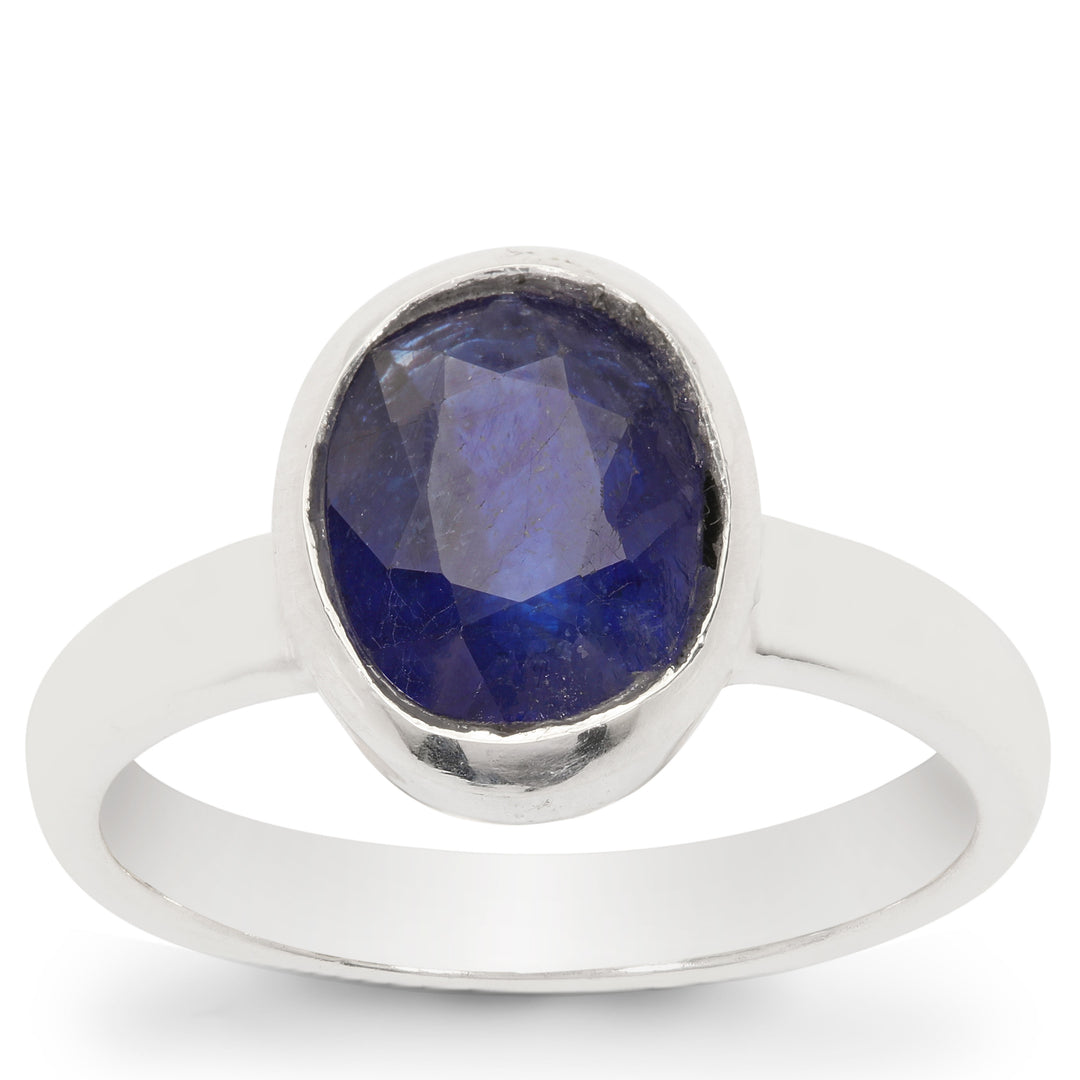 Blue Sapphire (Neelam) Ring in Sterling Silver (RBSS)