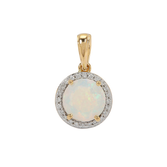 Timeless Opal and Diamond Pendant in 14k Gold(RGNK60)