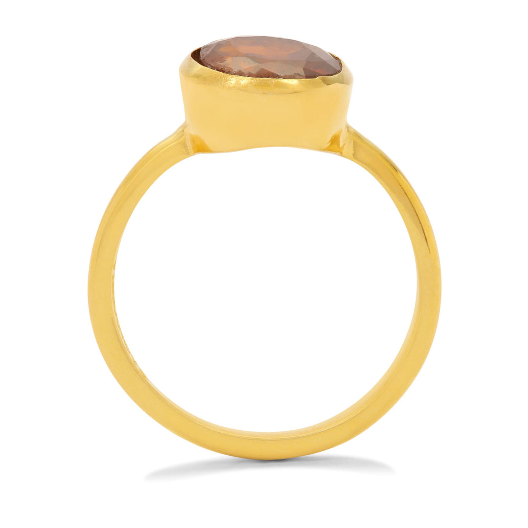 Hessonite (Gomed) Ring in Panchdhatu (RHGP)