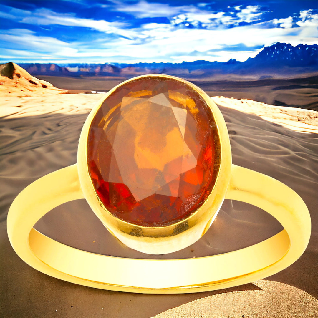 Hessonite (Gomed) Ring in Panchdhatu (RHGP)