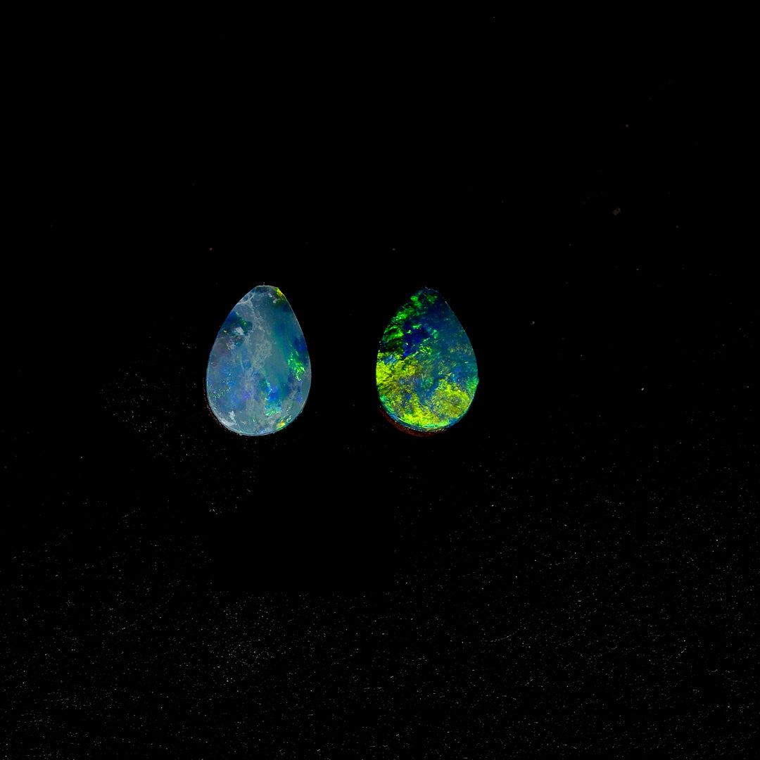 2Pc Lot Doublet Opal (Pear 6x4mm)