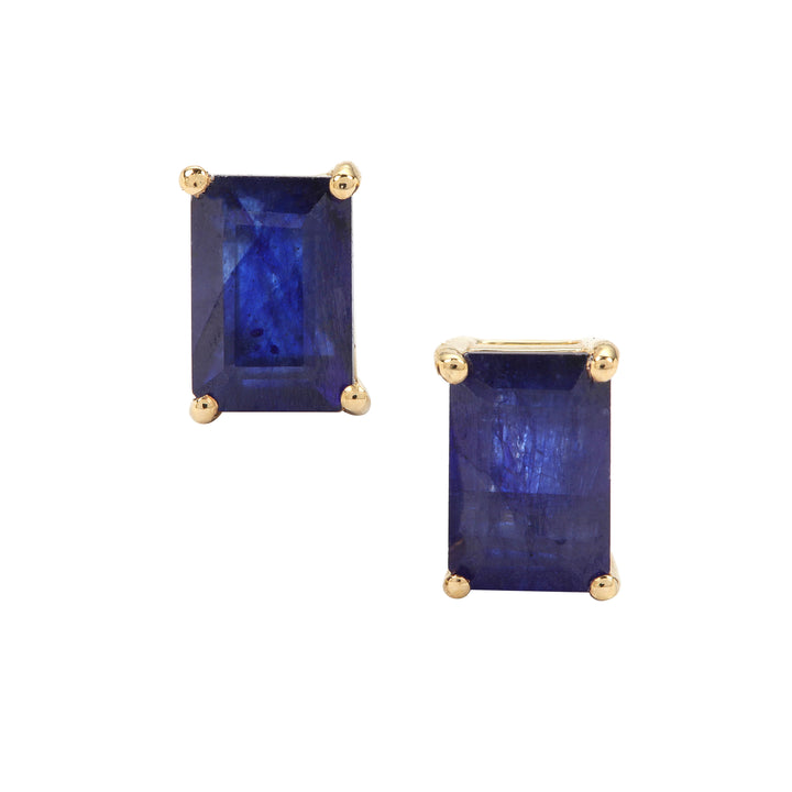 Classic Gold Earring with Blue Sapphire (RLNK14)