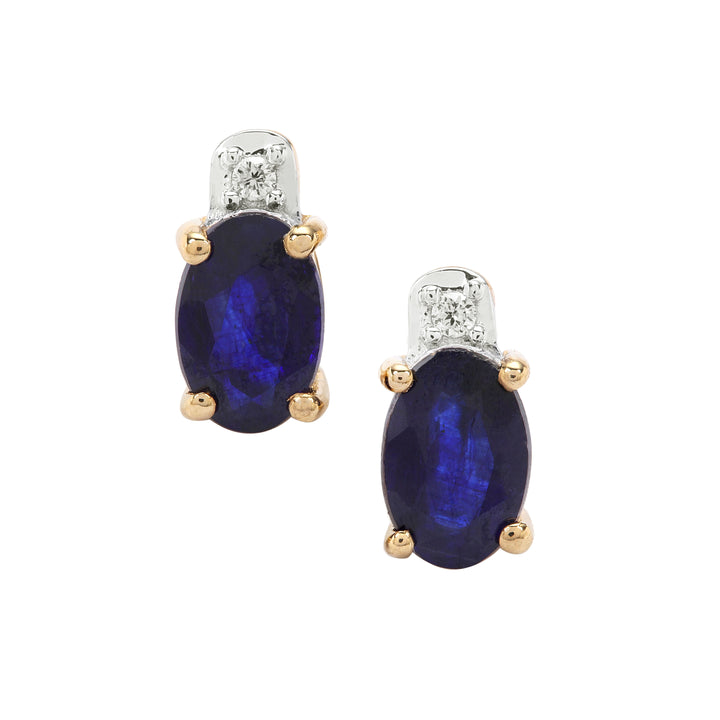 Classic Gold Earring with Blue Sapphire and Diamond(RPNK40)