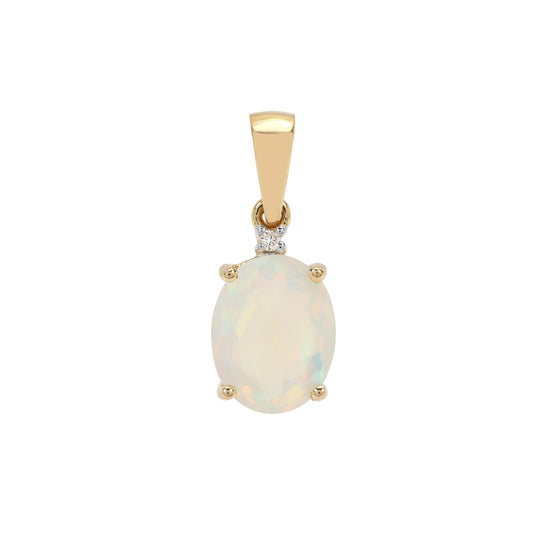 Radiant Opal Diamond and 14k Gold Pendant(RSNK29)