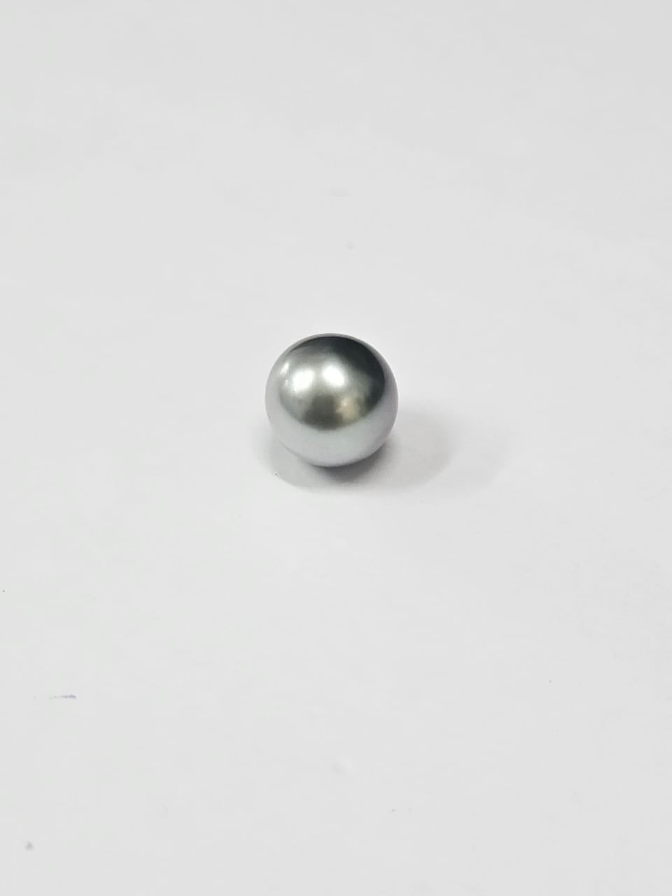 Certified Tahitian Grey Black Pearl Undrilled 11.66 Carats (12.82 Ratti) 12-13mm Tahiti RWOZ93