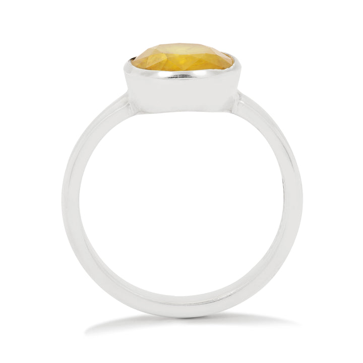 Yellow Sapphire (Pukhraj) Ring in Sterling Silver (RYSS)