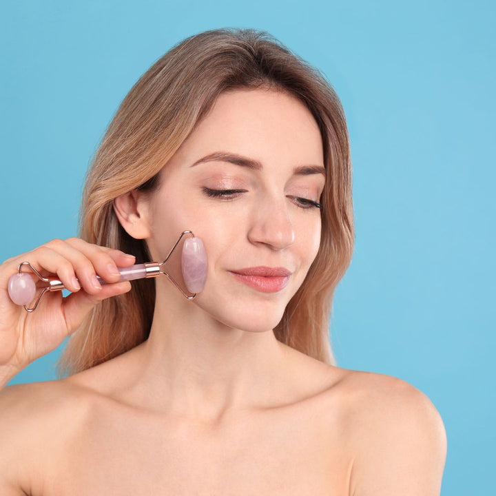 Rose Quartz Gua Sha and Face Roller Combo