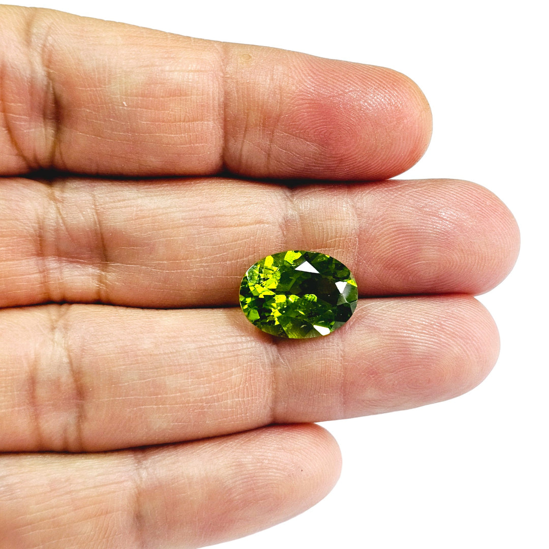 Certified Peridot Oval 7.77 Carats