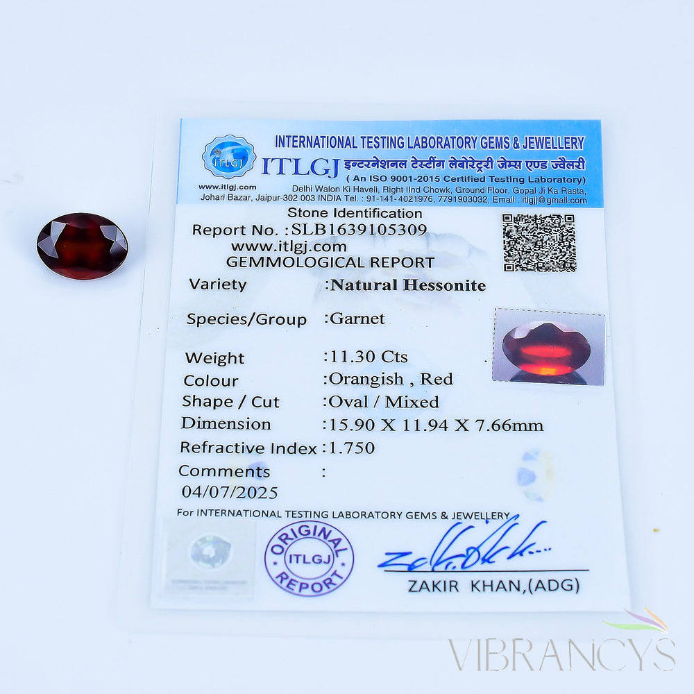 Natural Hessonite Garnet