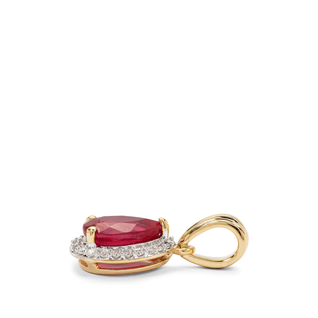 Classic Gold Pendant with Ruby and Diamond(SUNK21)
