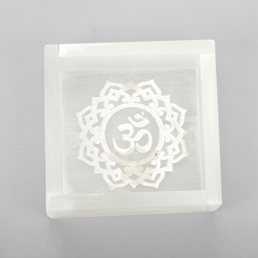 Om Symbol Selenite Bowl