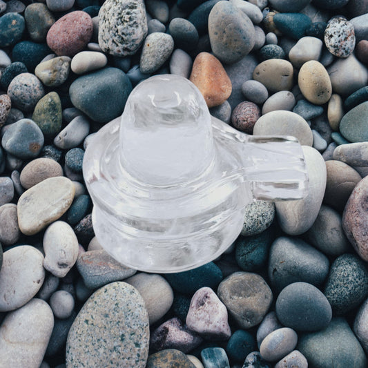 Shivling in Sphatik (Clear Quartz)- 1.50 inches approx.