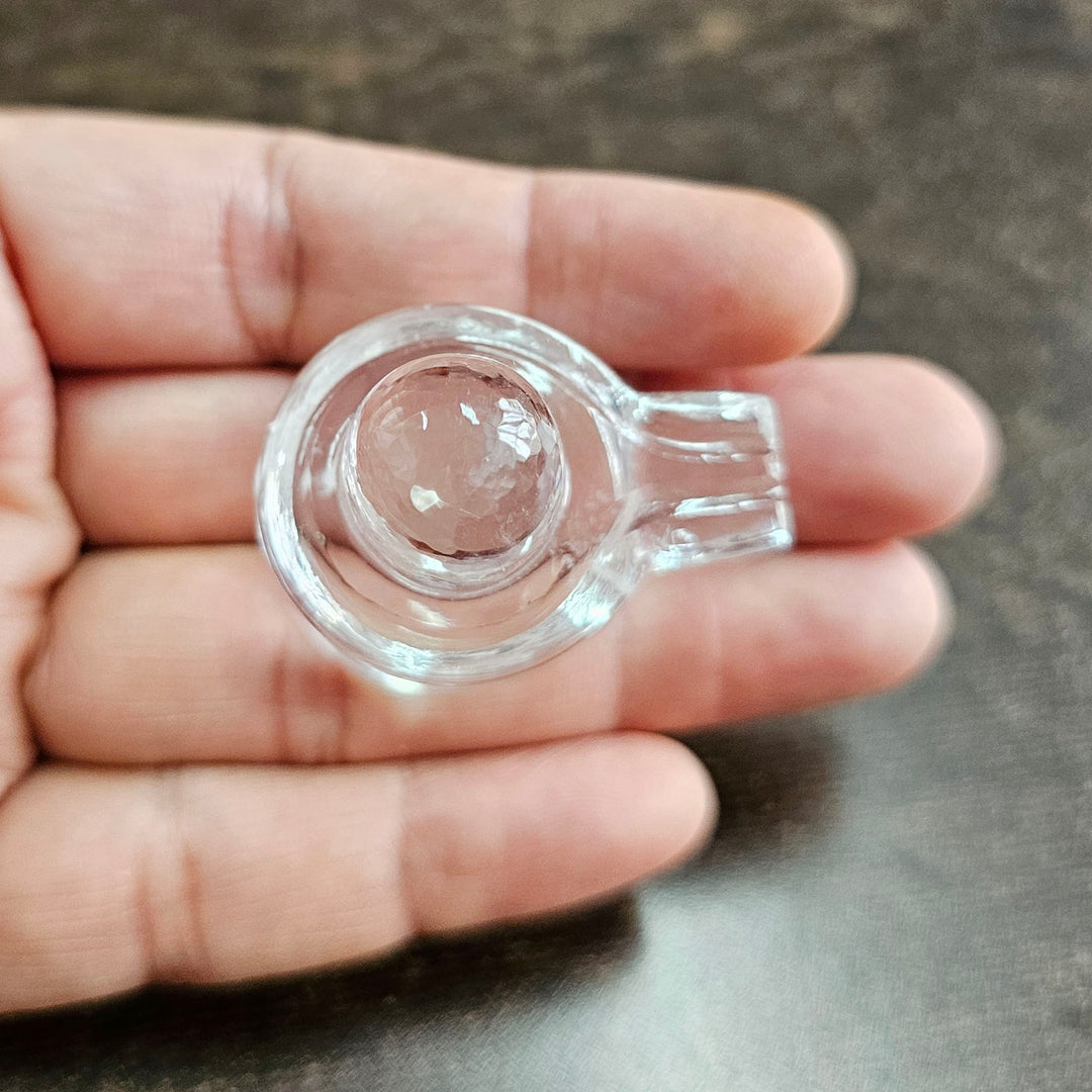 Shivling in Sphatik (Clear Quartz)- 1.50 inches approx.