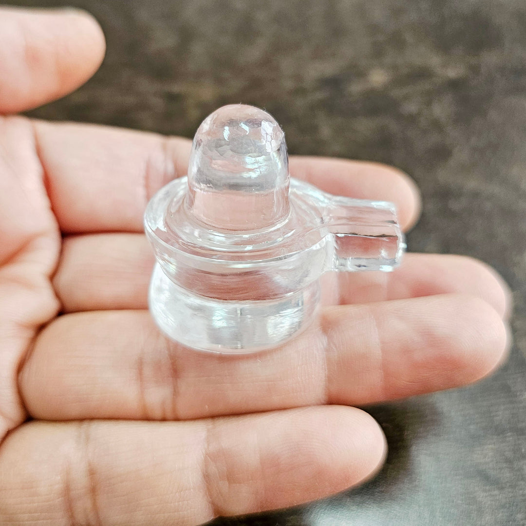 Shivling in Sphatik (Clear Quartz)- 1.50 inches approx.