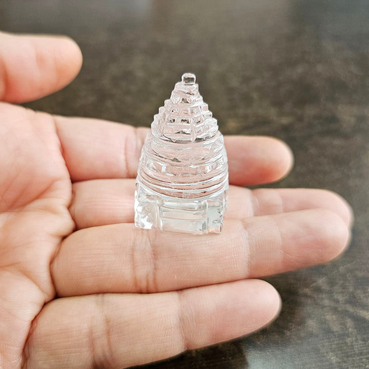 Sri Yantra in Sphatik (Clear Quartz) - 1.75 inches approx.