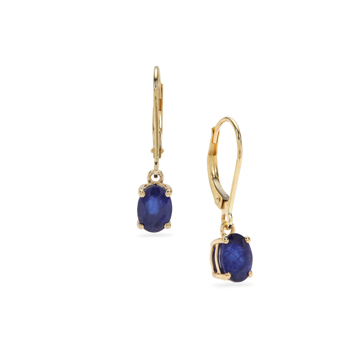 Classic Gold Earring with Blue Sapphire (TANK06)