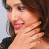 Classic Gold Ring with Opal and Diamond(TJNK93)