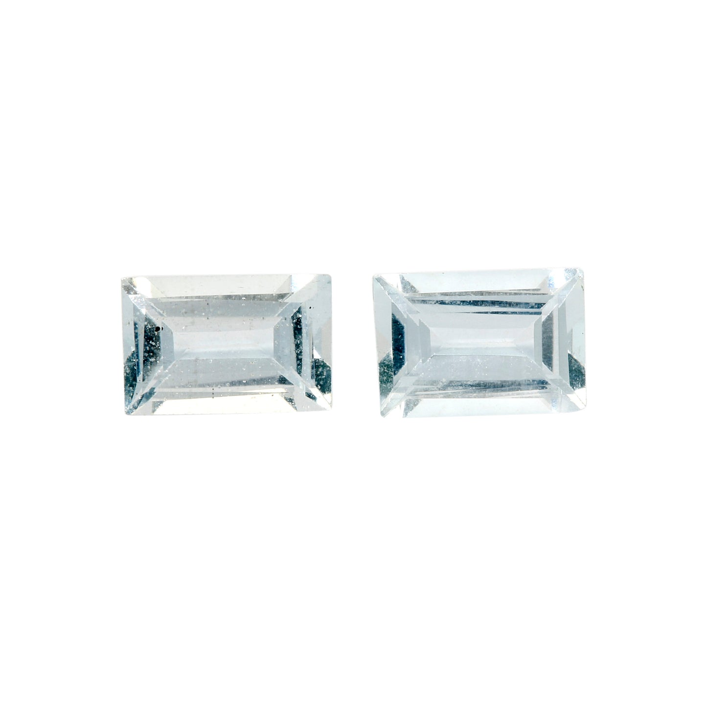 2Pc Lot Aquamarine (Baguette 6x4mm)