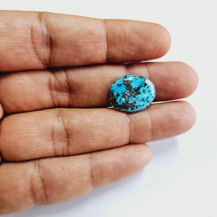 Irani Turquoise (Firoza) Oval 8.44 Cts (9.28 Ratti)