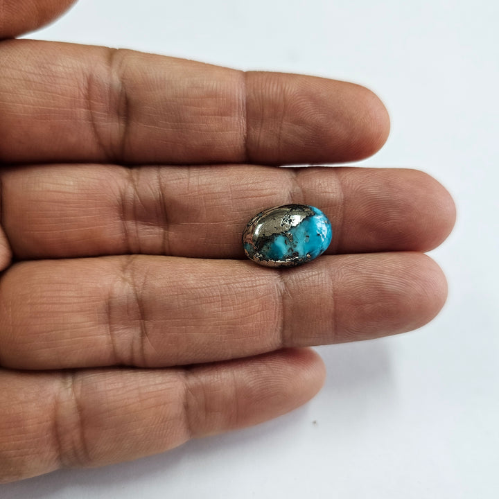 Irani Turquoise (Firoza) Oval 8.34 Cts (9.17 Ratti)