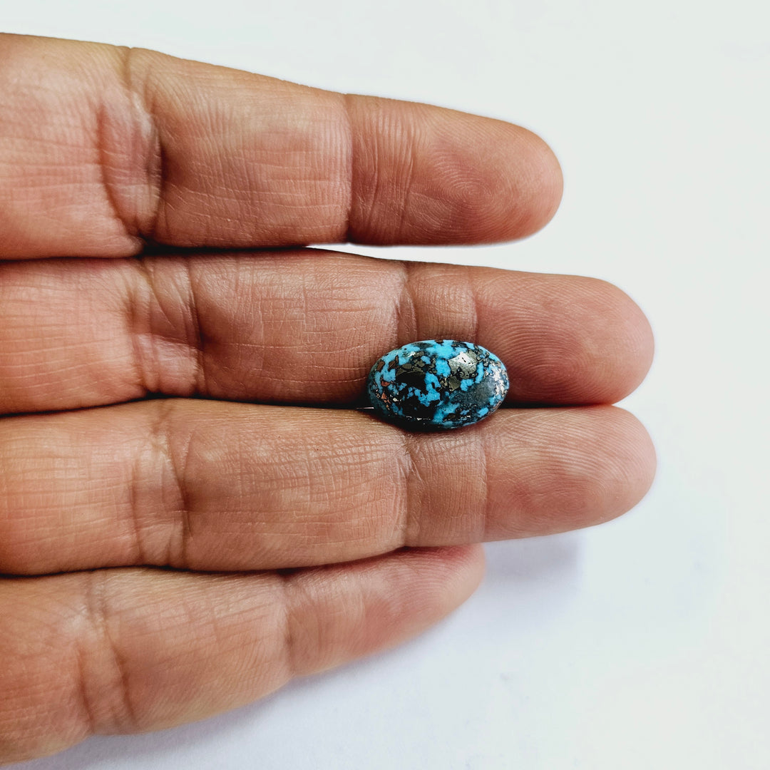 Irani Turquoise (Firoza) Oval 6.43 Cts (7.07 Ratti)