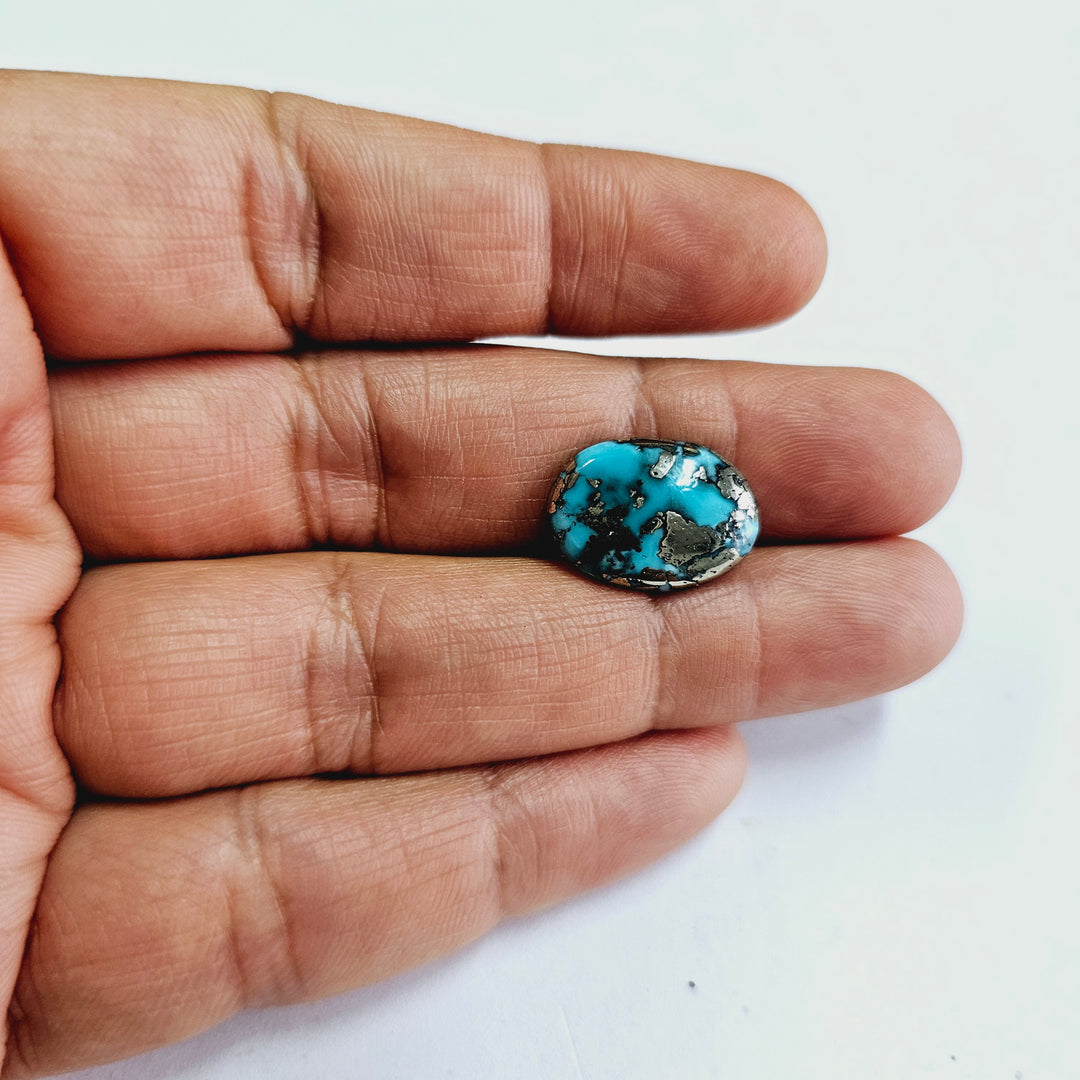 Irani Turquoise (Firoza) Oval 9.08 Cts (9.99 Ratti)