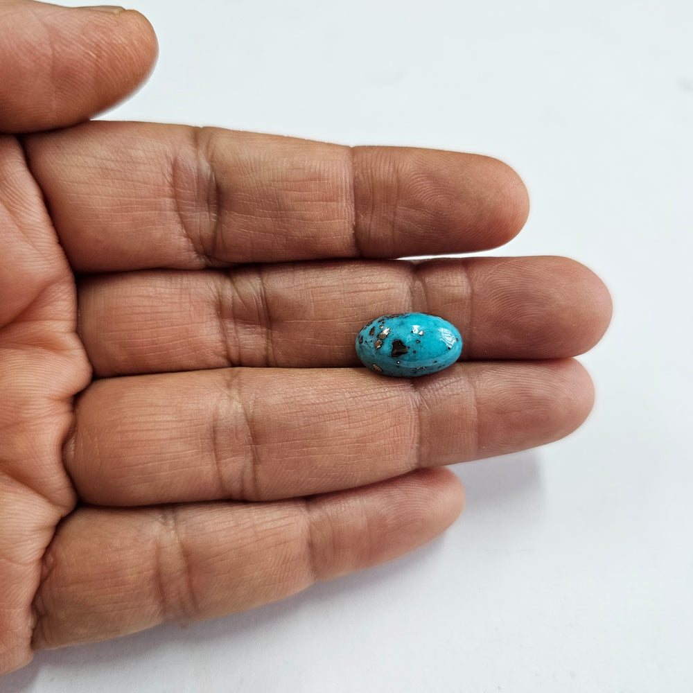 Irani Turquoise (Firoza) Oval 8.53 Cts (9.38 Ratti)