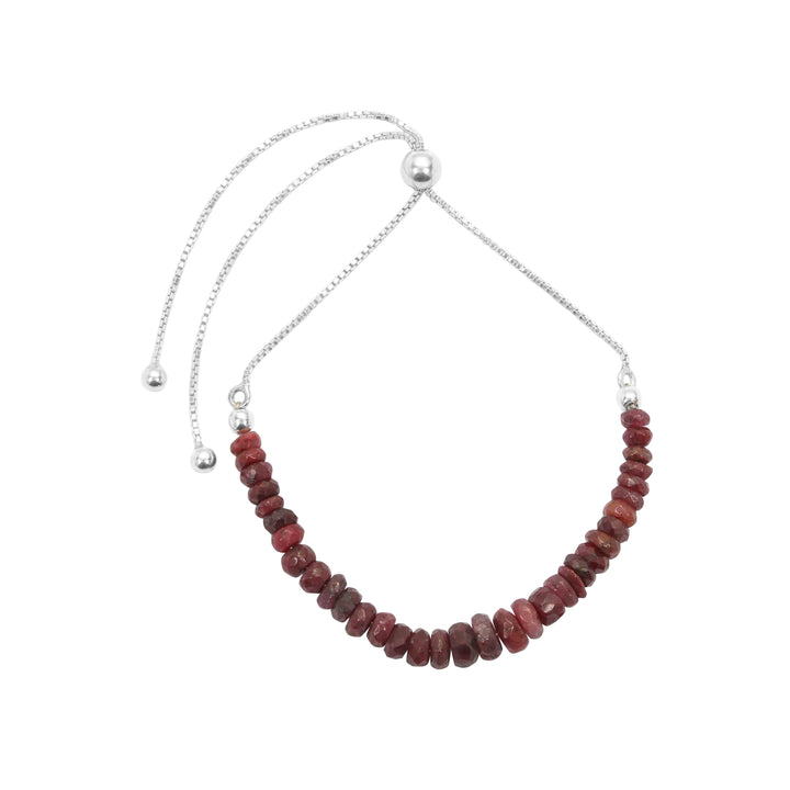 JULY Birthstone Ruby Bracelet in Sterling Silver (UBER04)