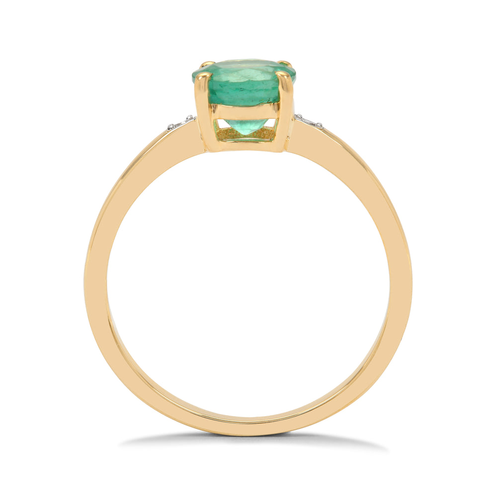 Emerald and Diamond Ring in 14KY Gold(ULNK13E)