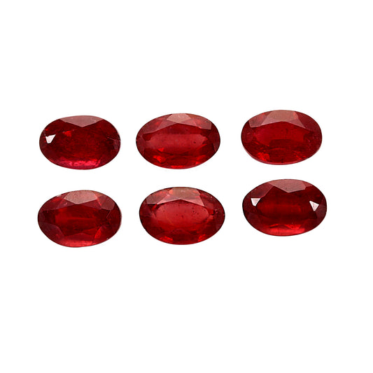 2Pc Lot Ruby 6x4mm 1.20 Carats