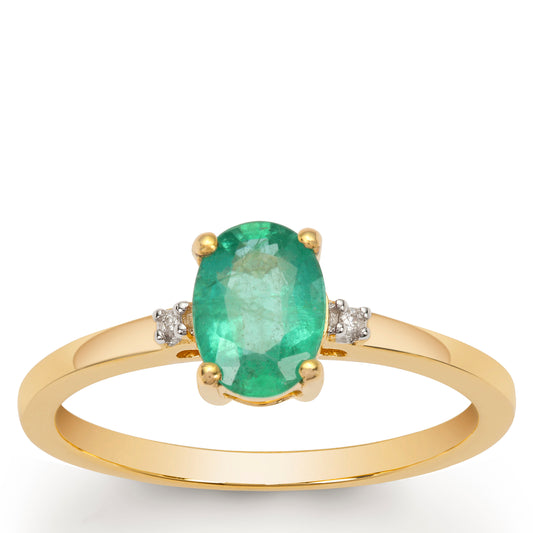 Emerald and Diamond Ring in 14KY Gold (VLNK54E)