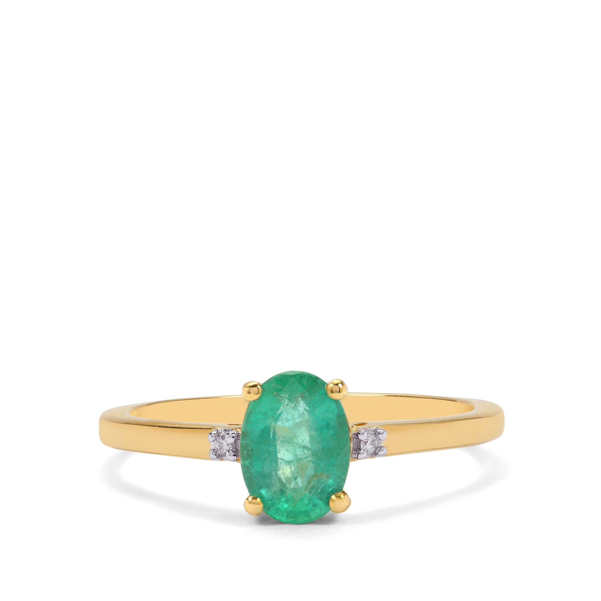Emerald and Diamond Ring in 14KY Gold (VLNK54E)