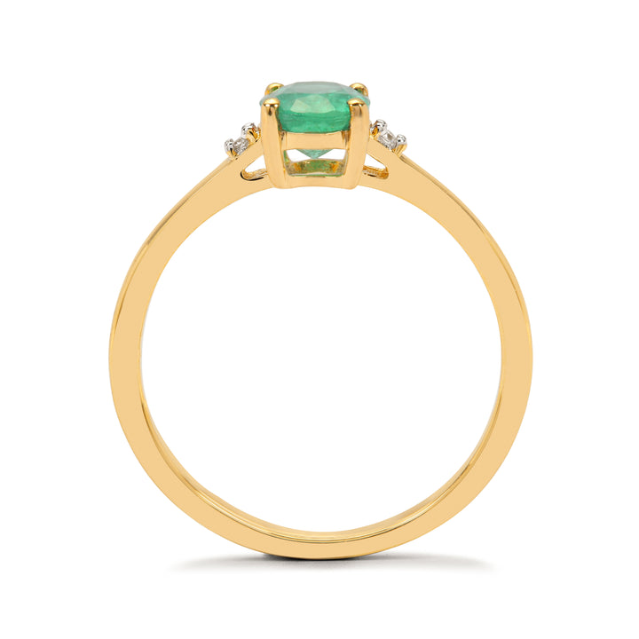 Emerald and Diamond Ring in 14KY Gold (VLNK54E)