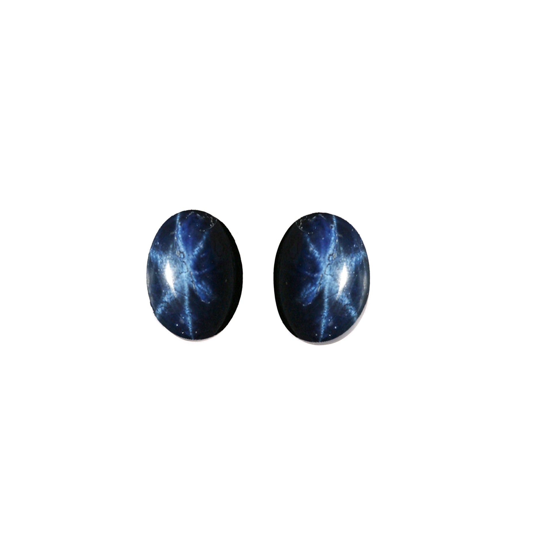 2Pc Lot Blue Star Sapphire Oval 2.40 Carats WEDS78